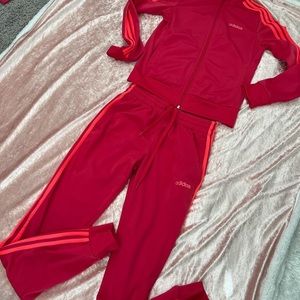 Adidas pink track suit